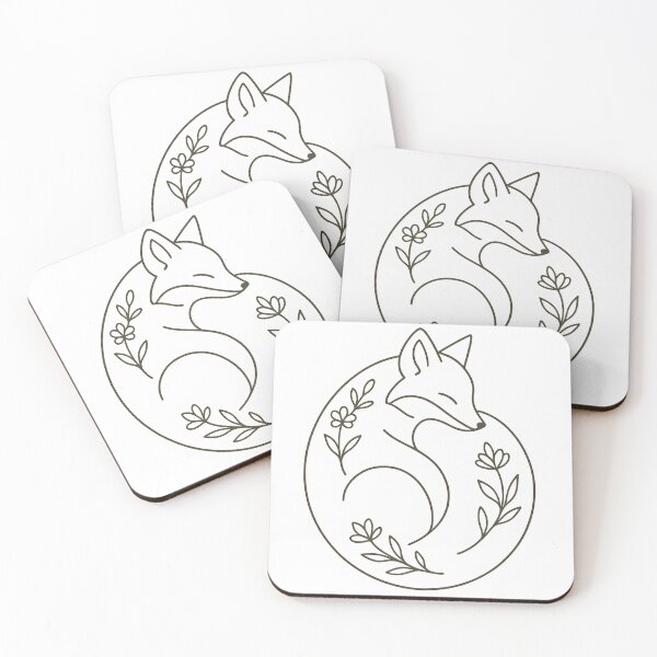 Item preview, Floral Fox Line Art – Minimalist Woodland Animal with Botanical Accents designed and sold by Shoot-The-Moon.