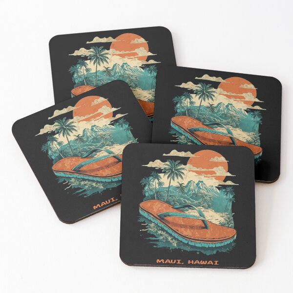 Item preview, Maui Hawai | Vintage Tropical Illustration Featuring Oversized Flip-Flop designed and sold by niclothing.