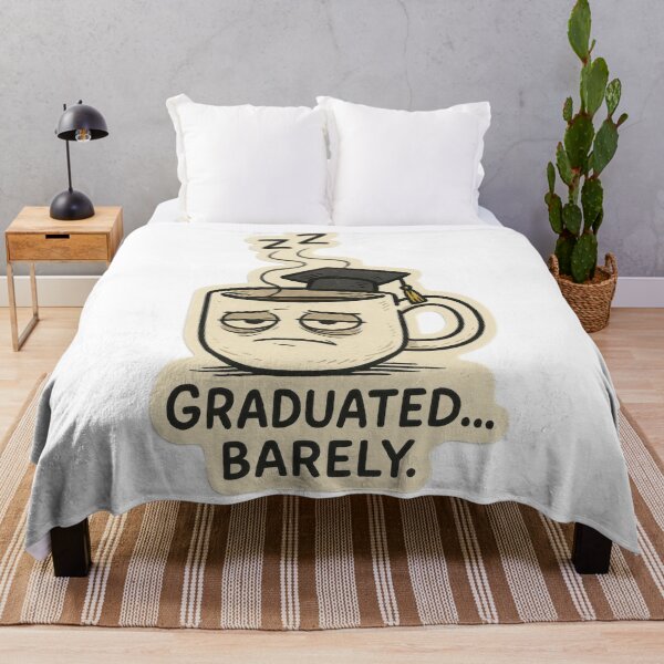 Item preview, Sleepy Graduation Mug Art – Graduated... Barely designed and sold by Trendy Sticker & Merch Collection - Express Yourself.