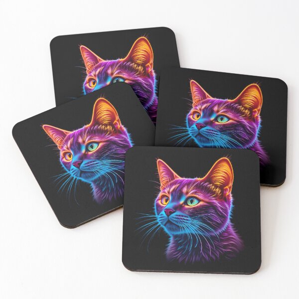 Item preview, Cute Cat Neon Art Jesus Vibrant Digital Expressions designed and sold by ART ATTACK ZONE.