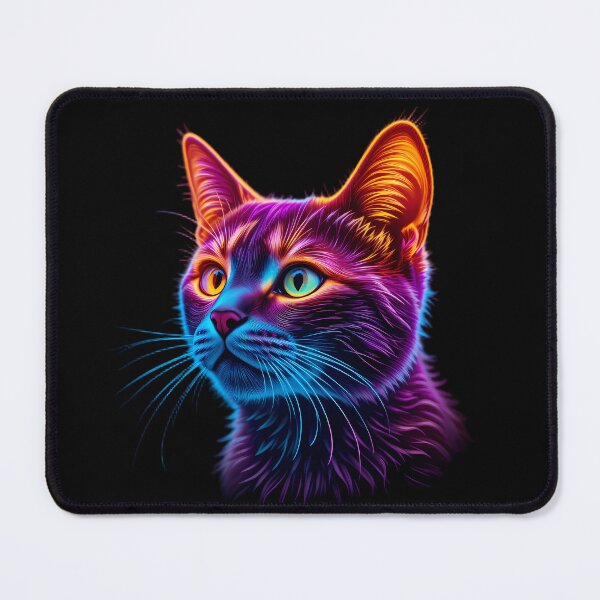Item preview, Cute Cat Neon Art Jesus Vibrant Digital Expressions designed and sold by ART ATTACK ZONE.