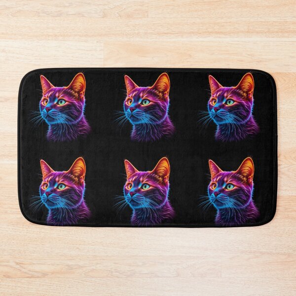 Item preview, Cute Cat Neon Art Jesus Vibrant Digital Expressions designed and sold by ART ATTACK ZONE.