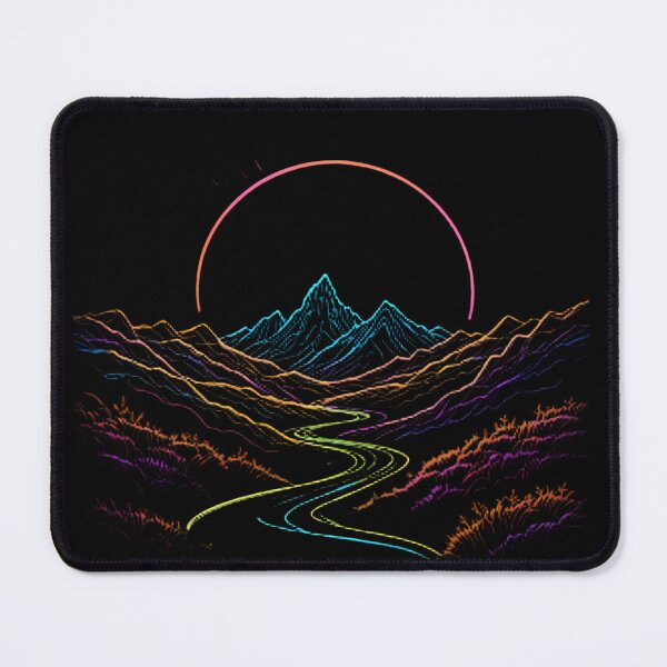 Item preview, Landscape Mountains Neon Art Jesus Vibrant Digital Expressions designed and sold by ART ATTACK ZONE.