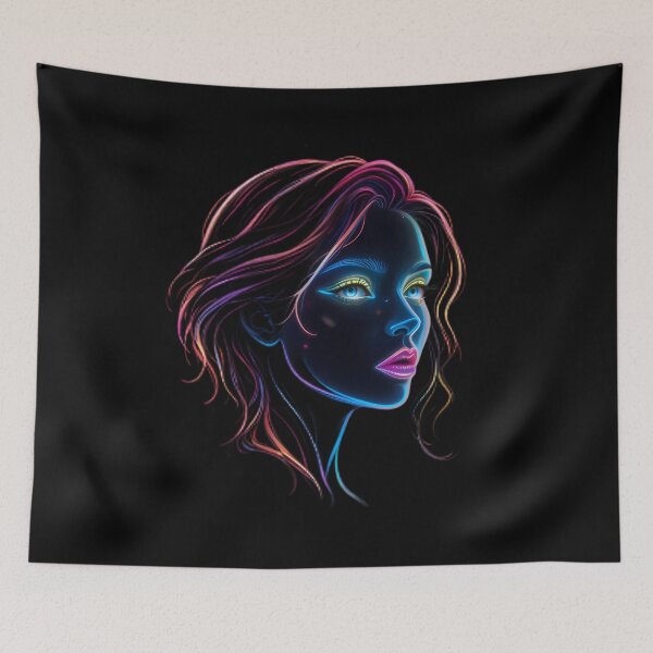 Item preview, Woman Girl Neon Art Jesus Vibrant Digital Expressions designed and sold by ART ATTACK ZONE.