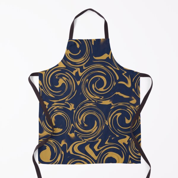 Item preview, Gold and Navy Blue Swirls Pattern designed and sold by Owcomm.