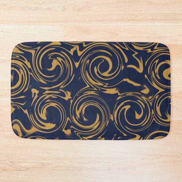 Item preview, Gold and Navy Blue Swirls Pattern designed and sold by Owcomm.