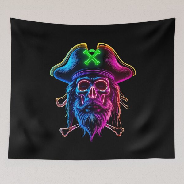 Item preview, Pirate Ocean Neon Art Jesus Vibrant Digital Expressions designed and sold by ART ATTACK ZONE.