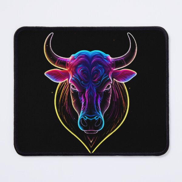 Item preview, Bull Warrior  Neon Art Jesus Vibrant Digital Expressions designed and sold by ART ATTACK ZONE.