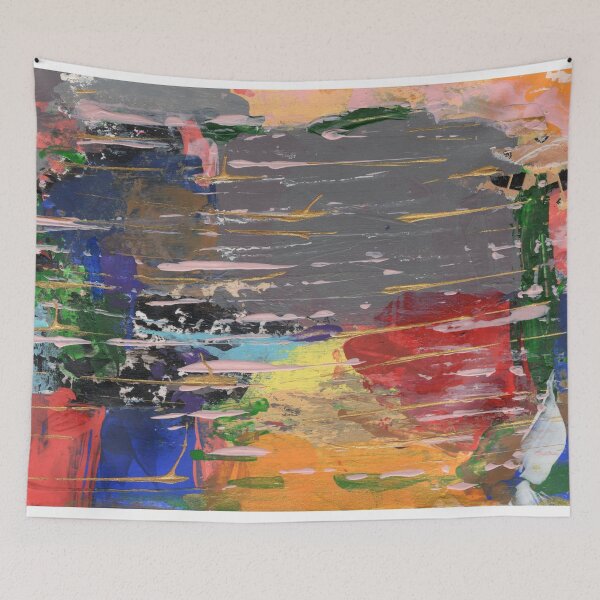 Item preview, Colorful Bold Lines Abstract Contemporary Modern Painting Textured Pink and Yellow designed and sold by pngrktes-art.