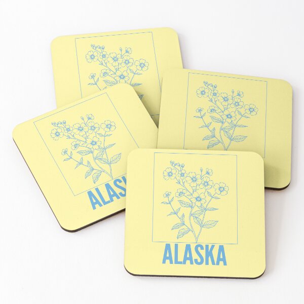 Item preview, Alaska Forget Me Not Flower – Vintage Minimalist Blue and Yellow designed and sold by ForgotSouvenir.