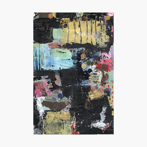 Item preview, Mostly Dark but Highly Textured Acrylic Collage Painting Original Artwork  designed and sold by pngrktes-art.