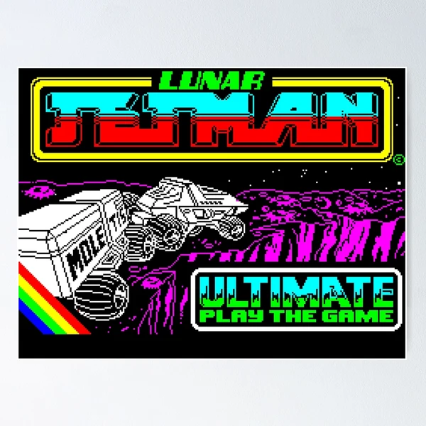 Lunar Jetman Retro Game Pixel Art Poster
