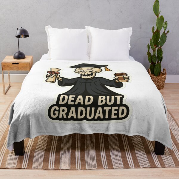 Item preview, Dead but Graduated – Funny Skeleton Graduation Art designed and sold by Trendy Sticker & Merch Collection - Express Yourself.