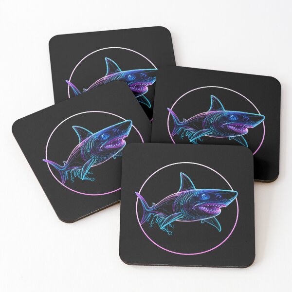 Item preview, Shark Attack Neon Marine Animal Mystical Art Collection designed and sold by ART ATTACK ZONE.