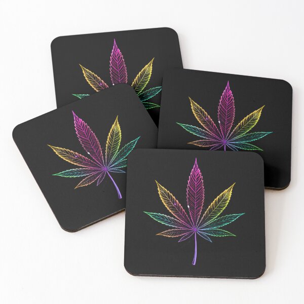 Item preview, Marijuana Leaf Neon Marine Animal Mystical Art Collection designed and sold by ART ATTACK ZONE.