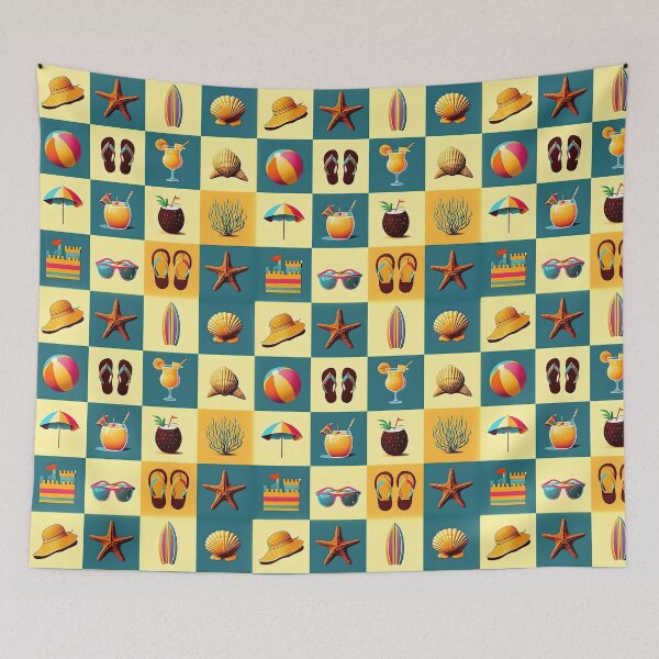 Item preview, Beach Objects Pattern Design designed and sold by PrintandJoy.