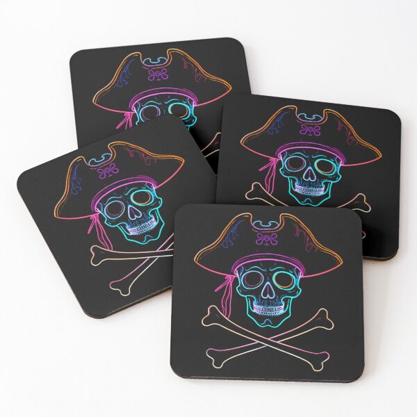 Item preview, Pirate Retro Neon Marine Animal Mystical Art Collection designed and sold by ART ATTACK ZONE.