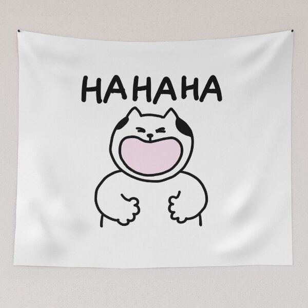 Item preview, a Cat laughing out loud designed and sold by superbaechoo.