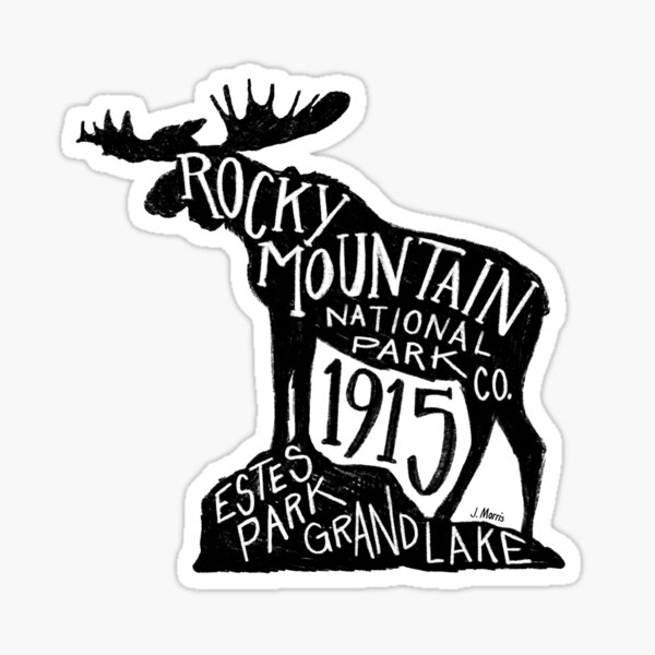 Item preview, Rocky Mountain National Park Moose Label designed and sold by John Morris Illustration.