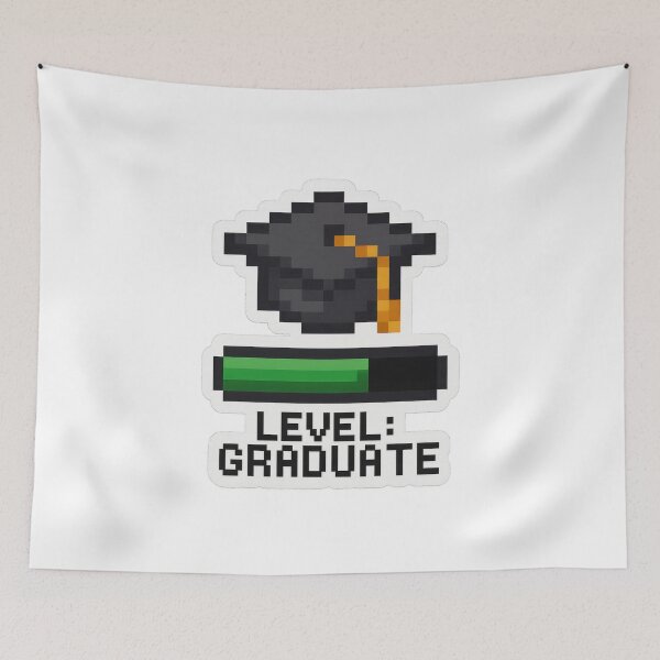 Item preview, Level: Graduate – Pixel Gamer Graduation Art designed and sold by Trendy Sticker & Merch Collection - Express Yourself.