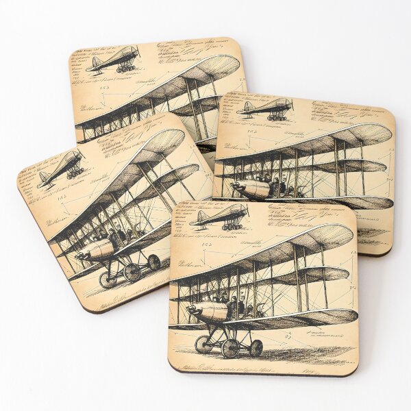 Item preview, Pioneer Flight: Vintage Airplane Blueprint designed and sold by ShadowAndSlate.