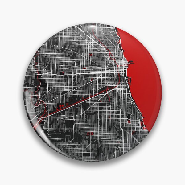 Item preview, Chicago City Map of Illinois, USA - Oriental designed and sold by deMAP.