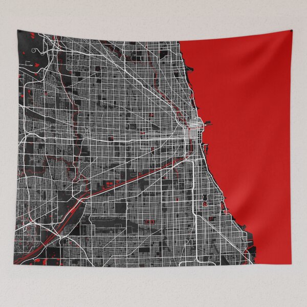 Item preview, Chicago City Map of Illinois, USA - Oriental designed and sold by deMAP.