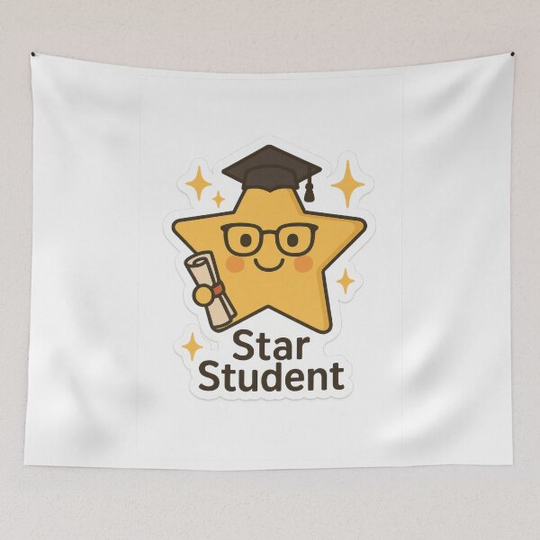 Item preview, Star Student – Cute Kawaii Graduation Art designed and sold by Trendy Sticker & Merch Collection - Express Yourself.