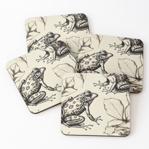 Item preview, Enchanted Pond: Vintage Frog & Botanical Pattern designed and sold by ShadowAndSlate.