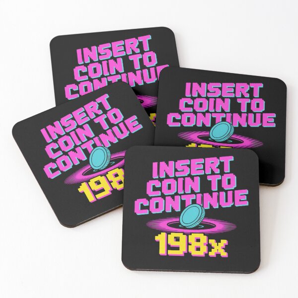 Item preview, Insert Coin to Continue – Retro Arcade 198x designed and sold by Qwibbo.
