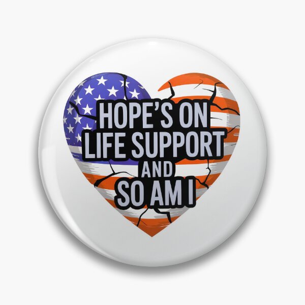 Item preview, Hope’s On Life Support And So Am I:  Cracked American Heart Design For Burnt Out Souls designed and sold by elynne9.