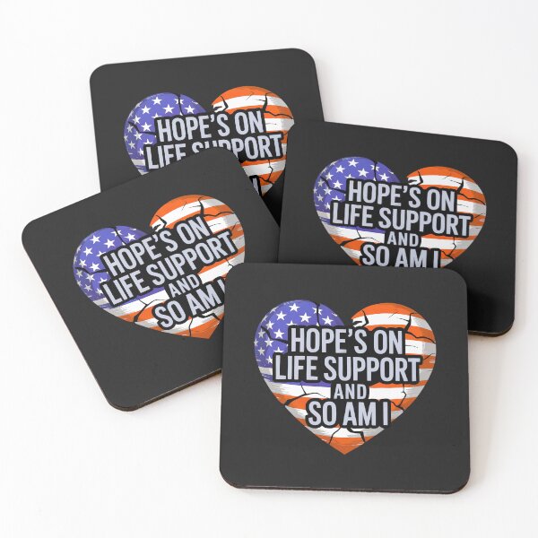 Item preview, Hope’s On Life Support And So Am I:  Cracked American Heart Design For Burnt Out Souls designed and sold by elynne9.
