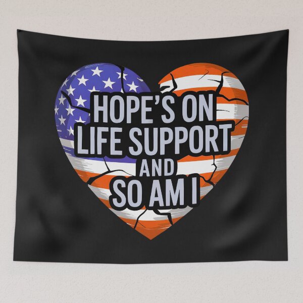 Item preview, Hope’s On Life Support And So Am I:  Cracked American Heart Design For Burnt Out Souls designed and sold by elynne9.