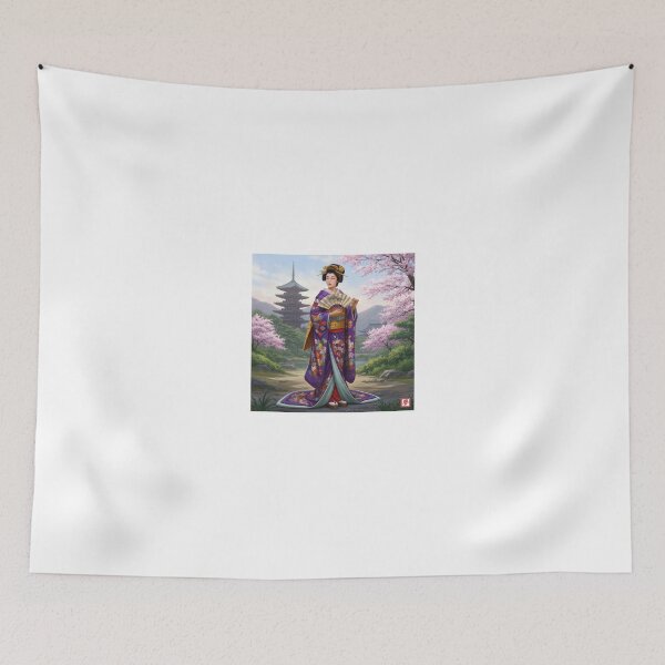 Item preview, Traditional Beauty: Cherry Blossoms, Pagoda, and Woman designed and sold by schwa24jpn.