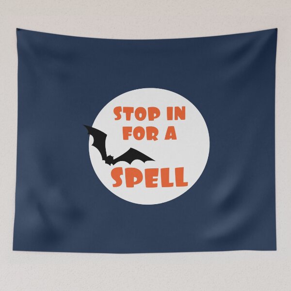 Item preview, stop in for a spell - bat and full moon designed and sold by kobyakov.
