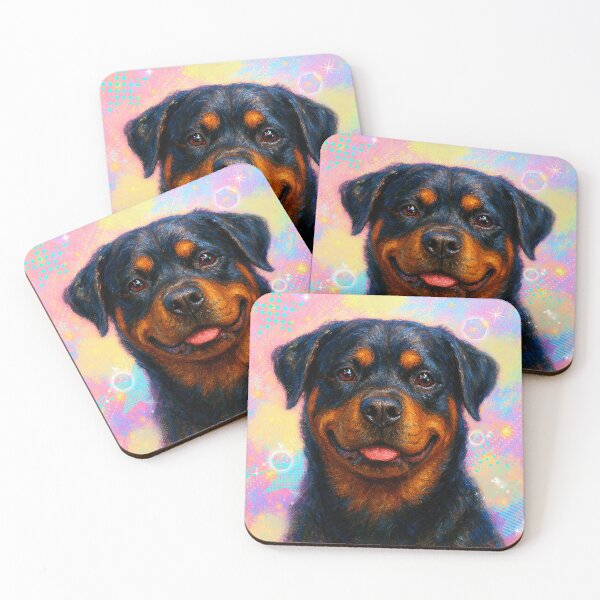 Item preview, Smiling Rottweiler – Gentle Guardian Glow designed and sold by SUNAGIMO9999.
