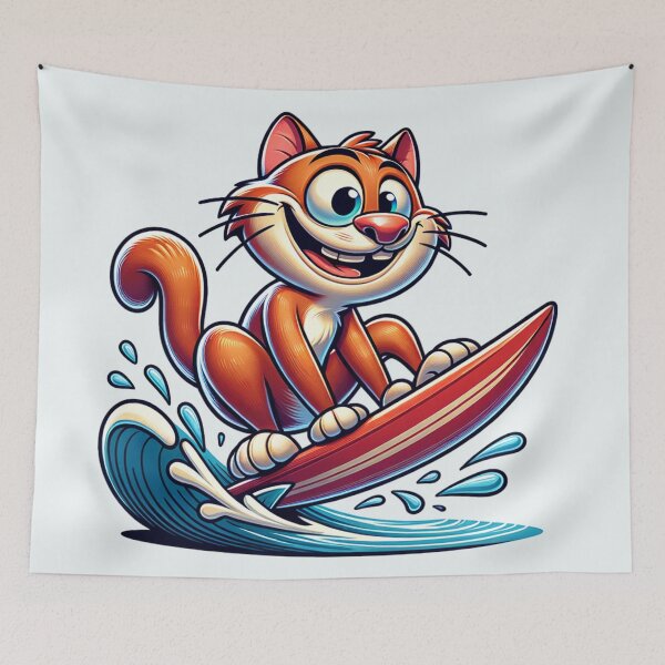 Item preview, Funny Hang Ten Kitty designed and sold by BassHeadMomma.