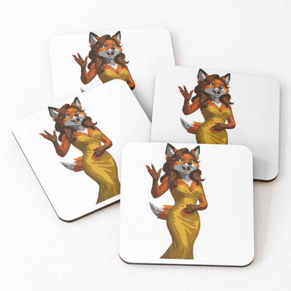 Item preview, Waving Fox Woman in Yellow Dress designed and sold by KlakkDrawsStuff.