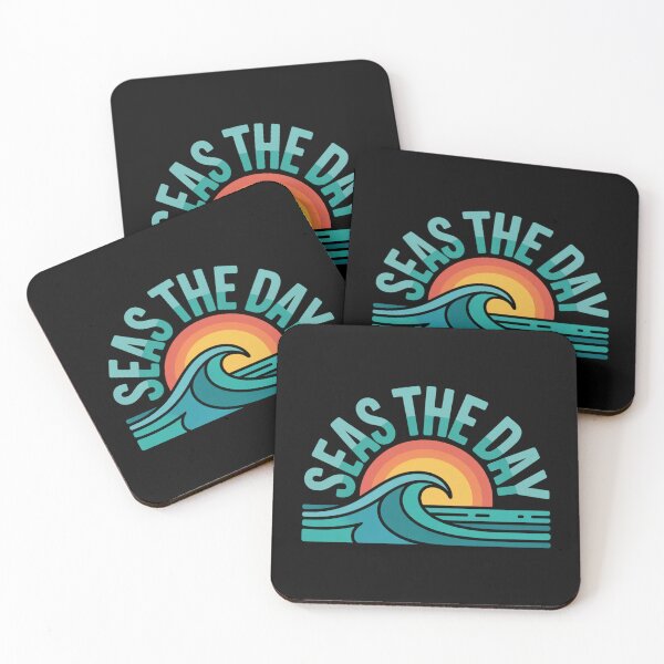 Item preview, Seas the Day Bold Typography Sun and Ocean Waves designed and sold by MagicWander.