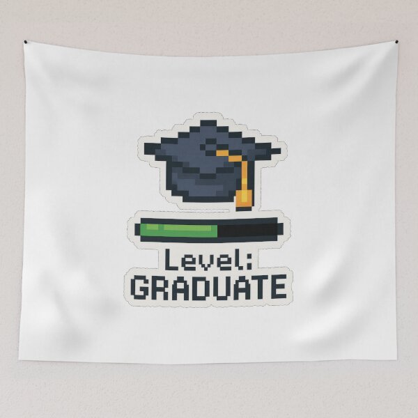 Item preview, Graduation Level Loading – Pixel Progress Bar Art designed and sold by Trendy Sticker & Merch Collection - Express Yourself.