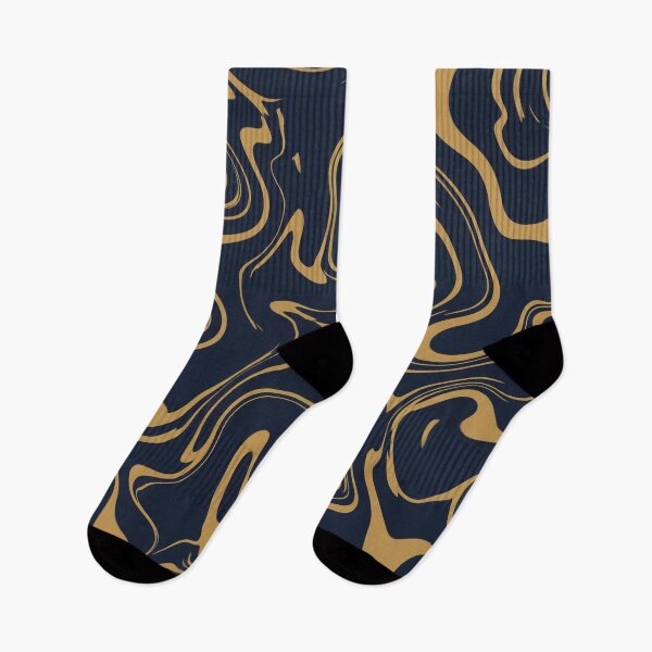 Item preview, Navy Blue and Gold Liquid Marble Swirl Pattern designed and sold by Owcomm.