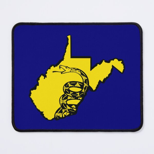 Item preview, WEST VIRGINIAN - Libertarian - Don't Tread On Me Gadsden Snake on WEST VIRGINIA Map on Blue default background, #020279 designed and sold by pelagio.