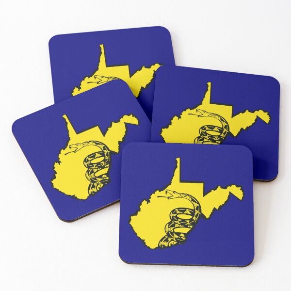 Item preview, WEST VIRGINIAN - Libertarian - Don't Tread On Me Gadsden Snake on WEST VIRGINIA Map on Blue default background, #020279 designed and sold by pelagio.
