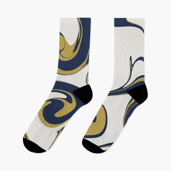 Item preview, Gold and Navy Blue Swirls Marble Pattern on White Background designed and sold by Owcomm.