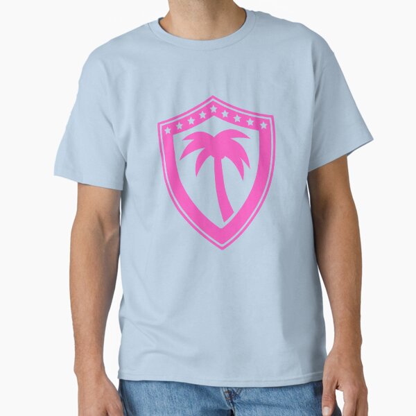 Item preview, Shield Palm Tree Island Stars Beach Emblem Coat designed and sold by shirt-o-mat.