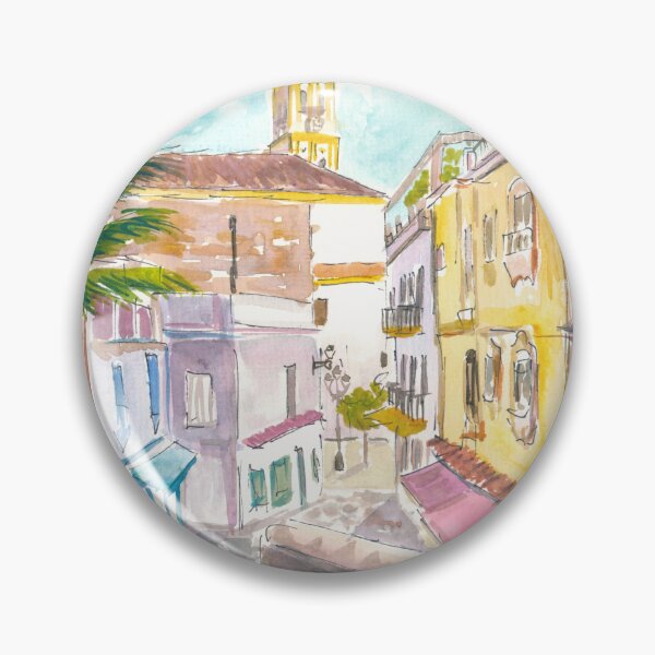Item preview, Charming Marbella Street Scene under Spanish Blue Sky designed and sold by artshop77.