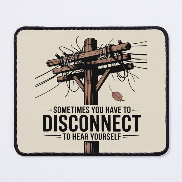 Item preview, Disconnect to Hear Yourself – Vintage Illustration designed and sold by Qwibbo.