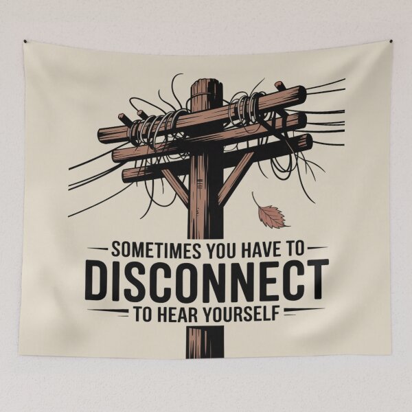 Item preview, Disconnect to Hear Yourself – Vintage Illustration designed and sold by Don't Crack Art.
