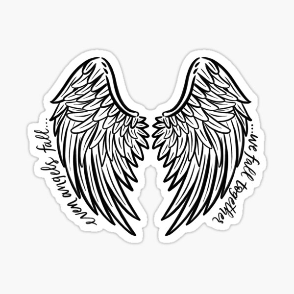 Item preview, Tatuaje de alas "Aun los ángeles caen" - Chicos despiadados del zodiaco - Licencia oficial designed and sold by serafineaandd.