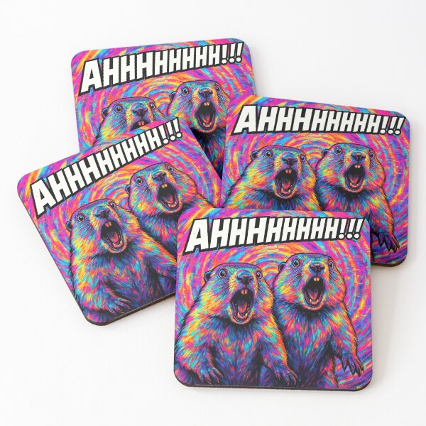 Item preview, Screaming Marmots – Technicolor Panic Mode designed and sold by SUNAGIMO9999.